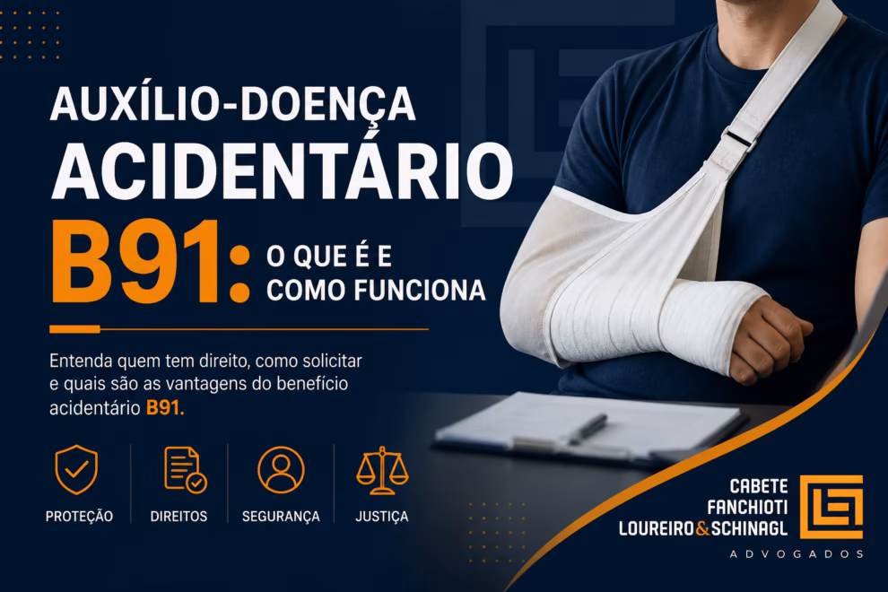 Código B91 do INSS – Auxílio por incapacidade temporária acidentário