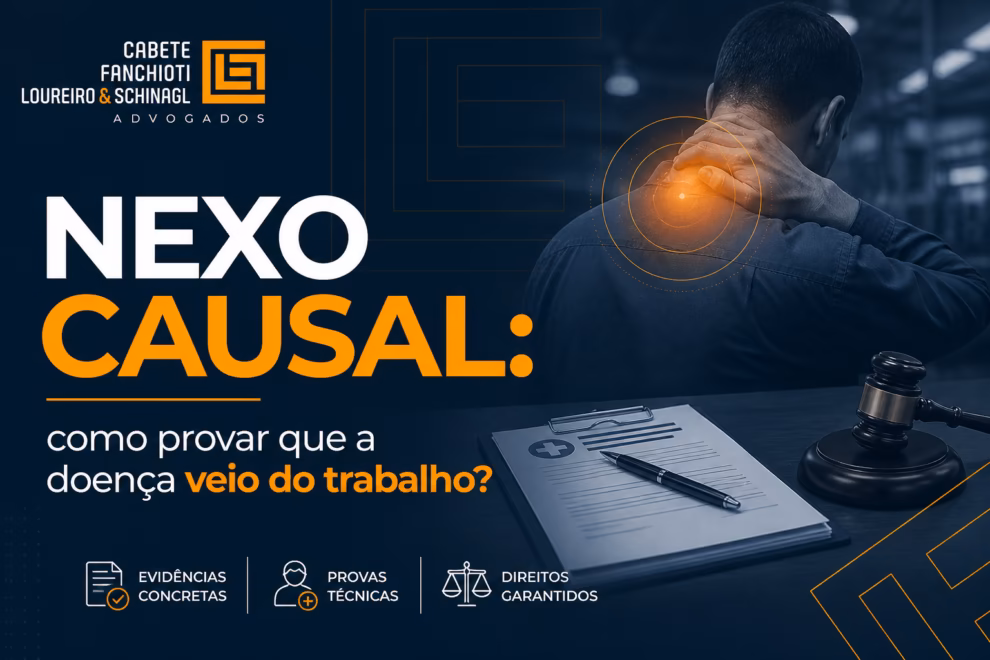 Documentos e laudos médicos sobre uma mesa, representando as provas técnicas para demonstrar nexo causal entre doença e trabalho