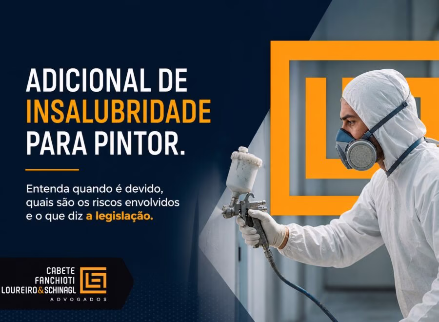 Pintor profissional trabalhando com tintas e pincéis em ambiente de obra, ilustrando o tema de adicional de insalubridade