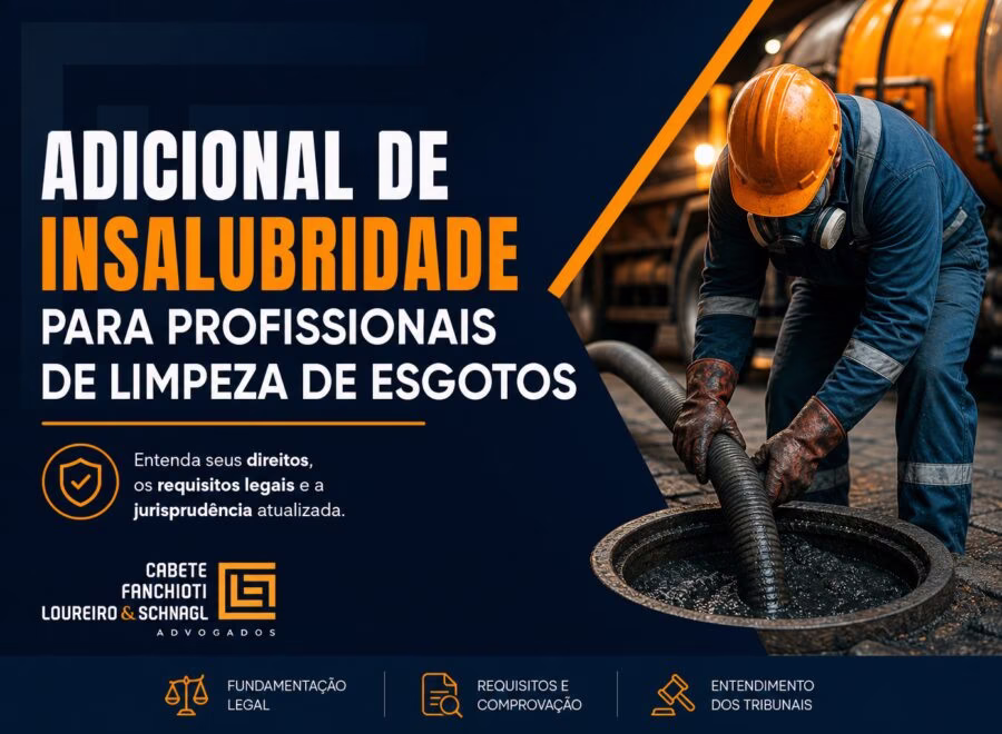 Profissional de limpeza de esgotos usando equipamento de proteção, ilustrando o direito ao adicional de insalubridade.